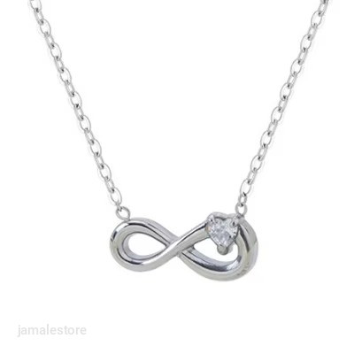 Luxury Infinity Necklace – Full Diamond Stainless Steel Waterproof Pendant with Zirconia