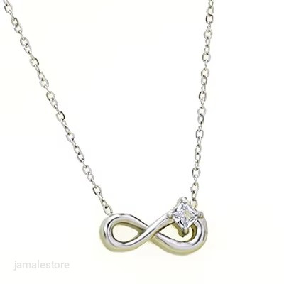 Luxury Infinity Necklace – Full Diamond Stainless Steel Waterproof Pendant with Zirconia
