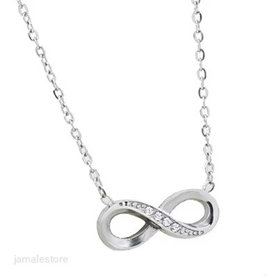 Luxury Infinity Necklace – Full Diamond Stainless Steel Waterproof Pendant with Zirconia