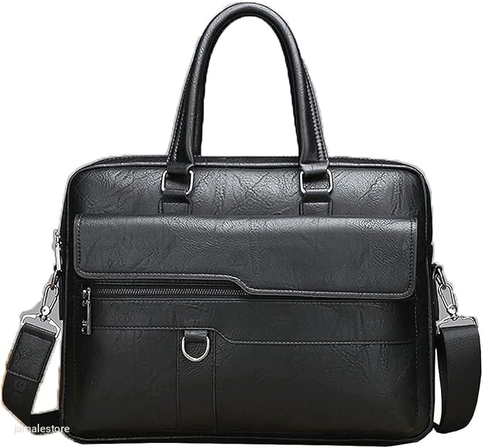 Practical 14 inch Briefcase Laptop Bag for Men - Business Leather Office Bag Messenger Bag Travel Bag for Men
