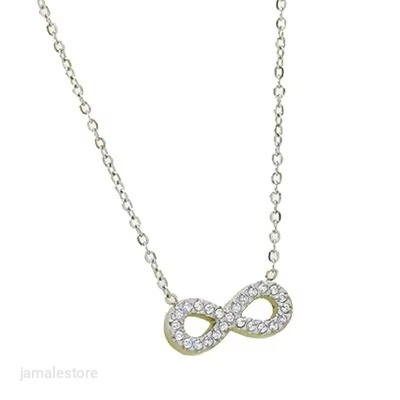 Luxury Infinity Necklace – Full Diamond Stainless Steel Waterproof Pendant with Zirconia
